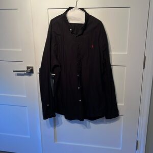 Black button down polo ralph lauren